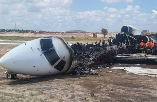 Kongo’da ERJ-145LR inişte kaza yaptı