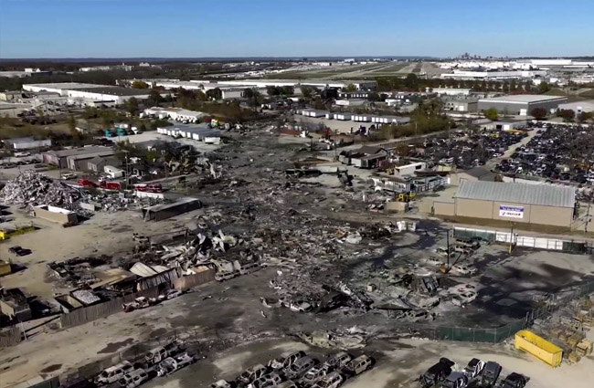 MD-11 kazasının enkaz alanının görüntüsü