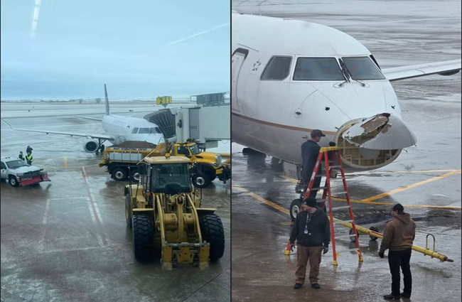 ABD Minot Havalimanı’nda uçağa kamyon çarptı