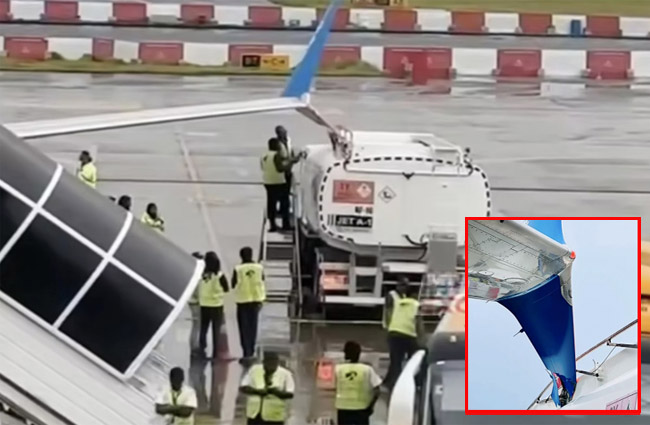 Flydubai uçağı B737’ye Maldivler’de yakıt tankeri çarptı