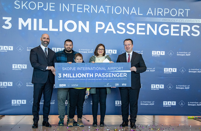 Üsküp Havalimanı 2025’te 3 milyon yolcu barajını aştı