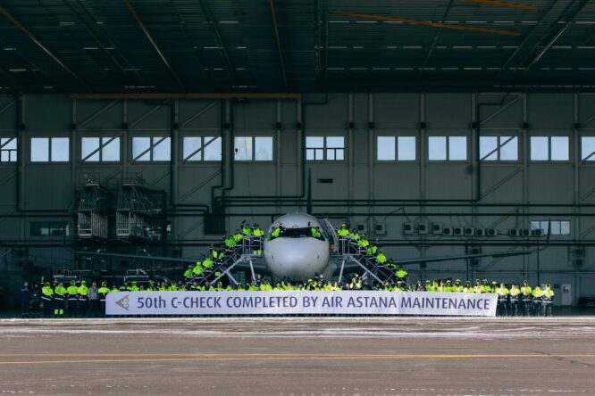 Air Astana, kendi teknik merkezinde 50. C-Check’i tamamladı