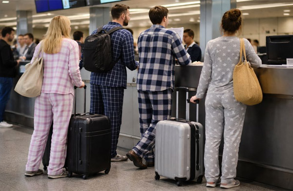 ABD Tampa Havalimanı’nda ilginç pijama paylaşımı