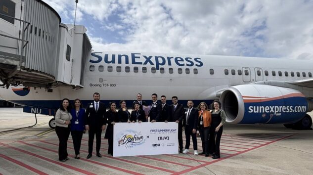 Milas-Bodrum sezonun ilk dış hat uçuşunu karşıladı