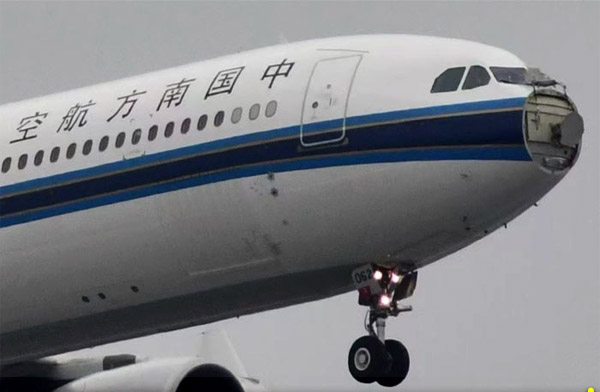 A330’un kalkışta kuşlar radomunu parçaladı