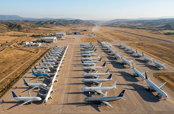 İspanya Teurel Havalimanı’na uçakların kaçış merkezi oldu