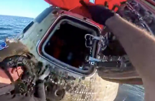 Orion kapsülünün inişi paylaşıldı