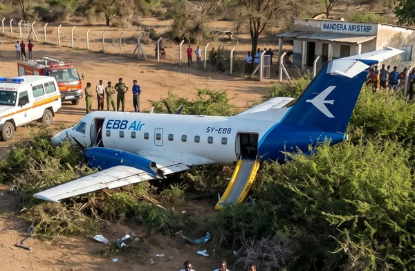 Embraer EMB-120RT tipi uçak inişte pistten çıktı