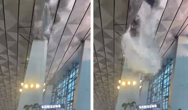 Endonezya’da yağmur havalimanı çatısını çökertti