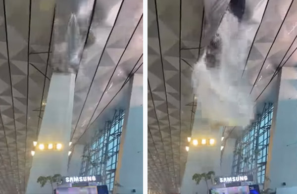 Endonezya’da yağmur havalimanı çatısını çökertti