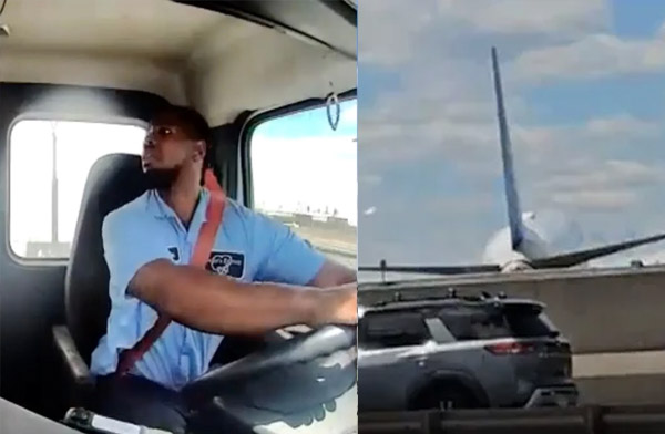UA uçağına Newark inişinde kamyon çarptı