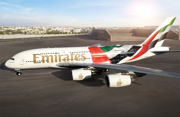 Emirates A380’ne BAE bayrağını giydirdi