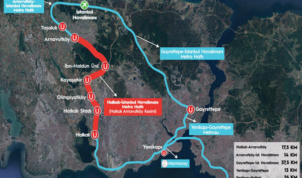 Halkalı–İstanbul Havalimanı–Gayrettepe metro hattı açılıyor