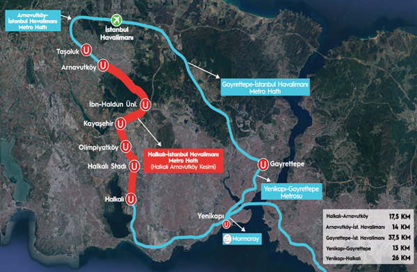 Halkalı–İstanbul Havalimanı–Gayrettepe metro hattı açılıyor