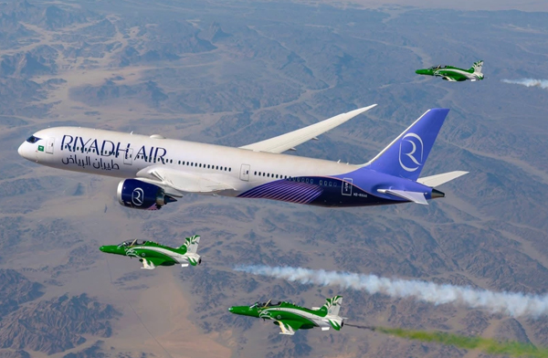 Riyadh Air’in ilk B787-9 uçağına özel karşılama