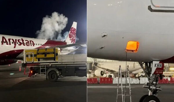 Almatı Havalimanı’nda A320 bakımda alev aldı