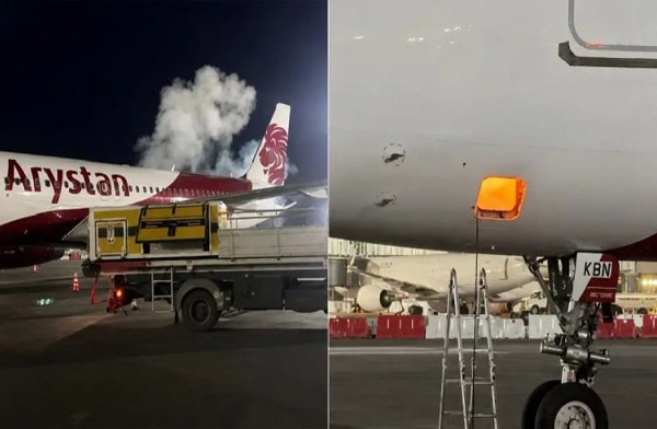 Almatı Havalimanı’nda A320 bakımda alev aldı