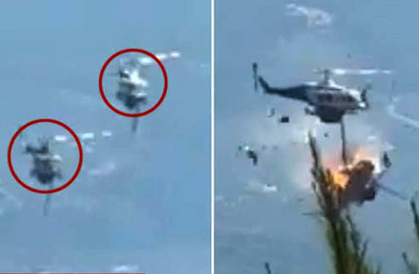 Yunanistan’da iki yangın helikopteri havada çarpıştı
