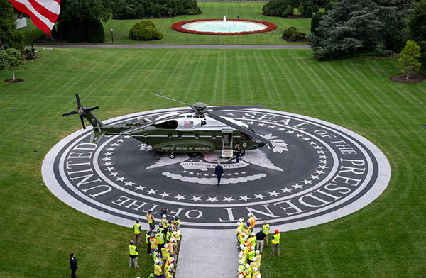 Beyaz Saray’ın yeni helikopter pisti açıldı