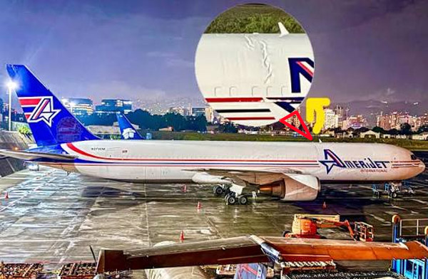 B767-300F sert indi gövdesinde kırılma meydana geldi