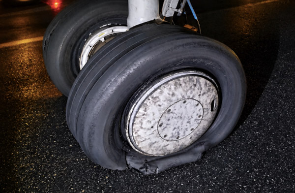 Fly Jordan uçağının İstanbul Havalimanı’nda lastiği patladı