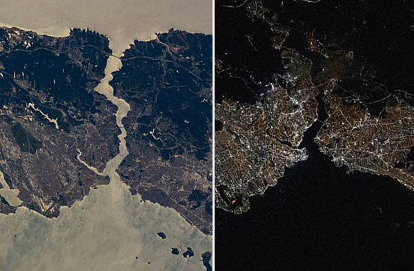 ISS, İstanbul’un gündüz ve gece görüntüsünü paylaştı
