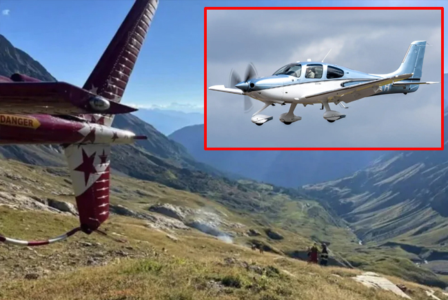 İsviçre’de Cirrus SR22T tipi küçük uçak düştü