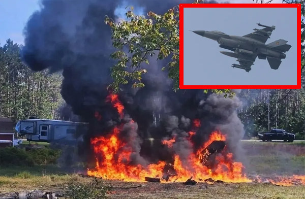 ABD Michigan’da F-16C düştü; pilot kurtuldu