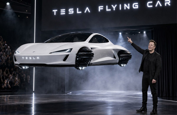 Elon Musk uçan Tesla’yı Teksas’ta tanıttı